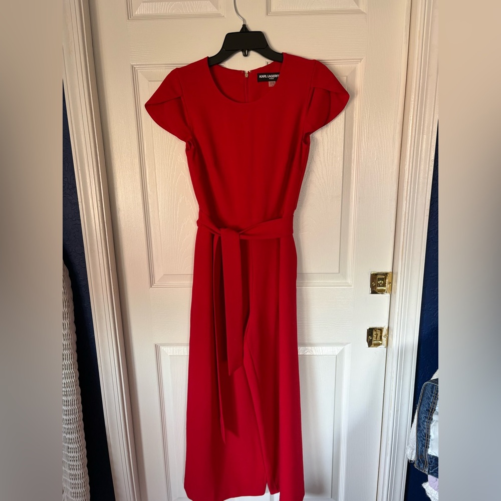 Karl Lagerfeld Red Midi Dress